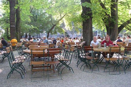 Munich Beer Garden on the River Isar by Bike